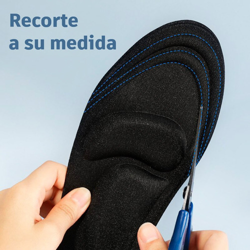 Plantilla Viscoelastica Recortable Varios Talles 40 Al 45 Masculina Negro