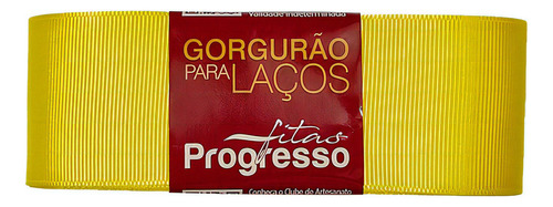 Fita De Gorgurão Laço 38mm Progresso Nº9 Com 10 Metros Cor Amarelo Gema 763