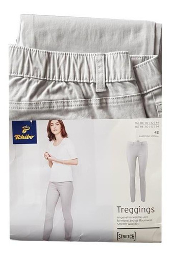 Pantalón Tregging Gris Claro Mujer