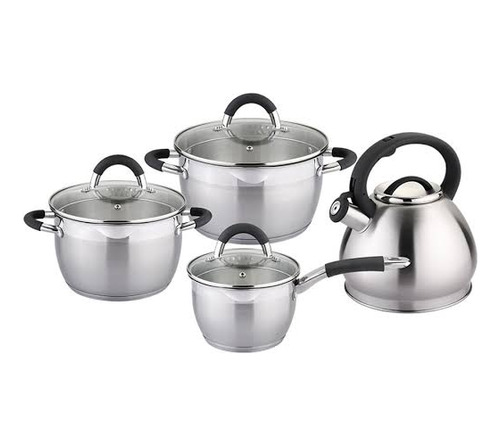 Set De Olla Facusa X 8 Piezas Acero Inox 