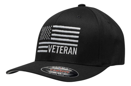 Gorra Con Bandera De Veterano Eagle Six Gear, Negra