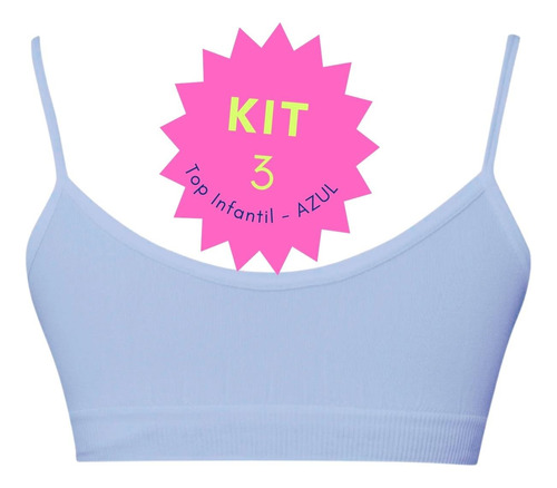 Kit 3 Sutiã Infantil Menina Top Básico Confortável