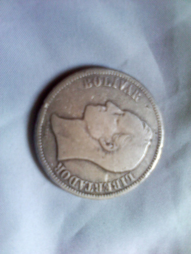 Imagen 1 de 3 de Moneda De Plata 5 Bolívares (fuerte) Año 1909 De Colección