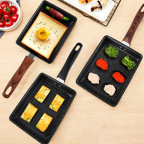 Tamagoyaki Omelette Sartén Antiadherente Mango De Madera S