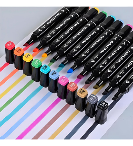Marcadores 48 Colores Plumones Punta Pincel Doble Punta