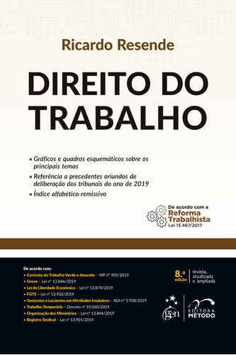 Direito do trabalho, de RESENDE, Ricardo. Editora Forense Ltda., capa mole em português, 2020
