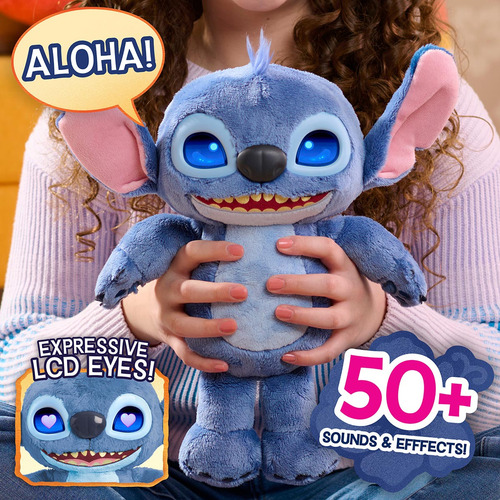 Pelúcia Stitch Interativa Com Os Olhos Emotivos 4578 - Sunny