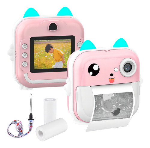 Bonita Cámara Instantánea Para Niños, Cámara Digital Para Ni Color Rosa