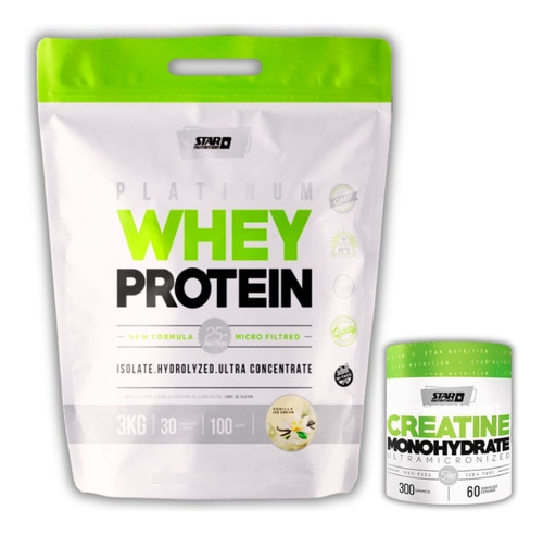 Platinum Whey Protein 3kg + Creatina 300g - Star Nutrition