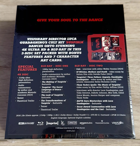 4k Uhd + Blu-ray Suspiria (2018) Limited / Subtitulos Ingles