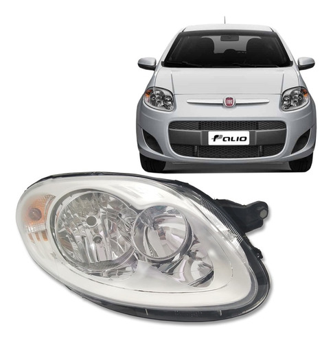 Farol Cromado Direito Fiat Novo Palio Attractive 2013