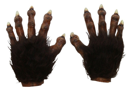 Disfraz Manos Lobo Látex Wolf Hands Deluxe Halloween
