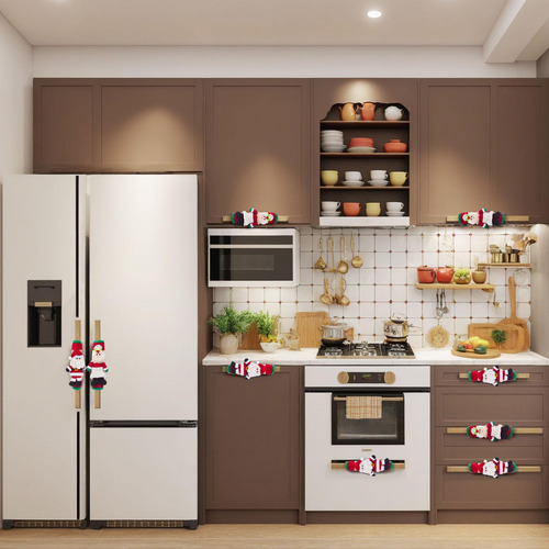 2 Fundas Para Manijas De Refrigerador Navideñas, Regalo De