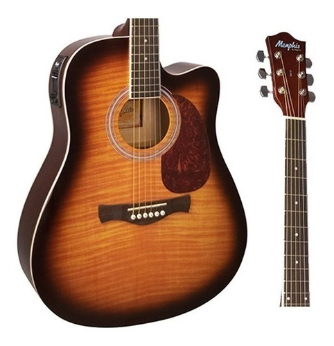 Imagem 3 de 3 de Violão eletroacústica TagimaMemphis MD 18 para destros tabbaco burst madeira técnica satin