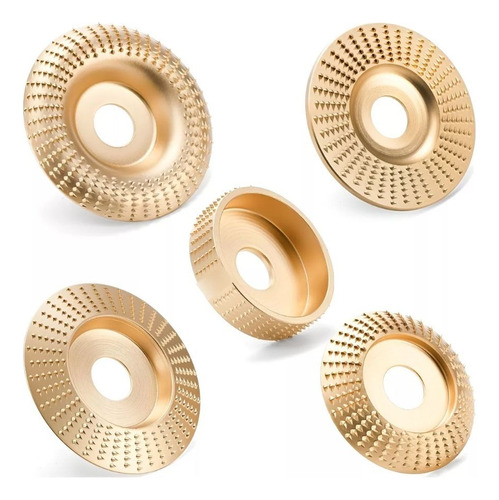 Jogo De Discos Moagem E Desbsate 75/85/100mm 5 Pçs Titanium Platina Cor Dourado