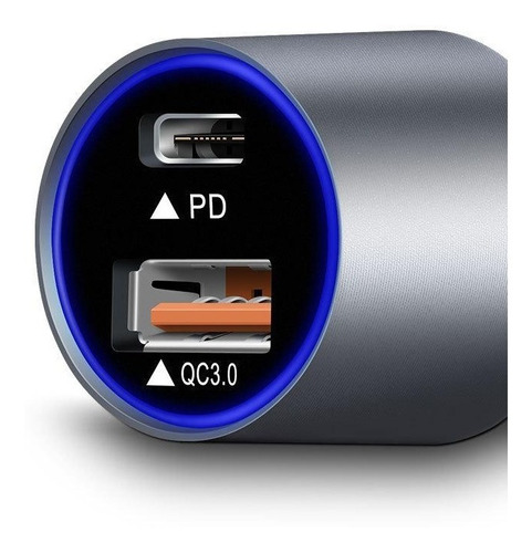 Cargador de coche de metal Turbo Pd 3.0 Qc 3.0 18w USB tipo C