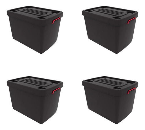 Caja Organizadora C/ruedas Heavy Box 95 Lts Gardenlife X4