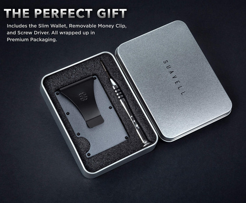 Carteira Suavell Slim Metal Para Homens Com Bloqueio De Rfid