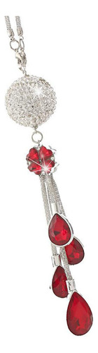 Bonito Espejo Retrovisor Brillante Colgante Adorno Rojo