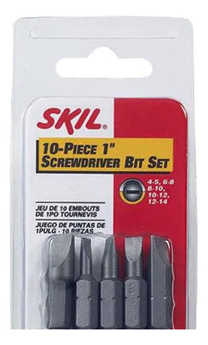 Jogo De Bits Fenda Com 10 Peças (9617085445) - Skil
