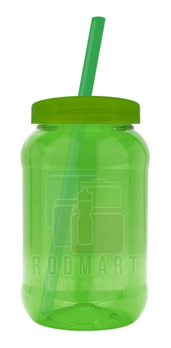 Imagen 6 de 10 de Mason Jar,dulcero,500ml Pigmentado, Popote 50 Pza Lisas