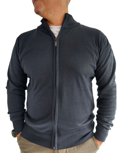 Campera Tejida De Hilo Con Cierre