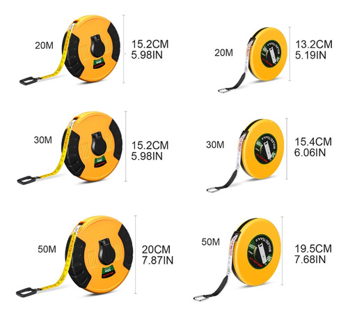 (y) Fita Métrica De 20/30/50m Fita Métrica Precisa Com Doubl