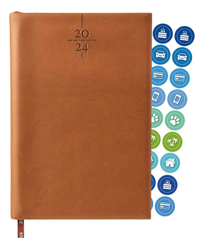 Agenda 2024 Diaria Premium Curpiel Zegno - Colores 