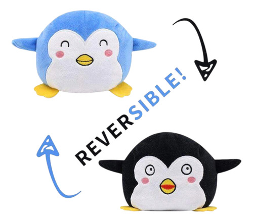 Pingui-reversible 2 Caras 15cm Peluche*bordado-suave*premium