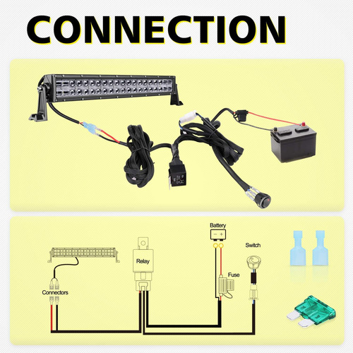 Barra De Luz Led Delgada De 42 Pulgadas Arnés De Cableado 1