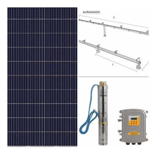 Imagen 1 de 8 de Kit De Bomba Solar Kolos4-112-130-11 + 8 Panel + 2 Bases Aur