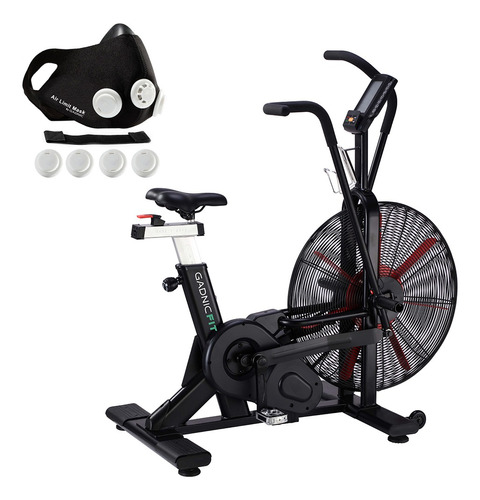 Bicicleta Fija Air Bike Crossfit Fitness Entrenar Cardio Color Negro