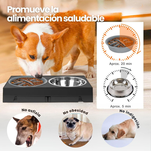 Recipiente De Comida Ajustable Con Cuenco Para Perros