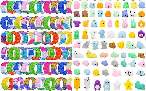 Pack Sorpresitas 15 Squishys Surtidos Y 15 Pulseras Popit