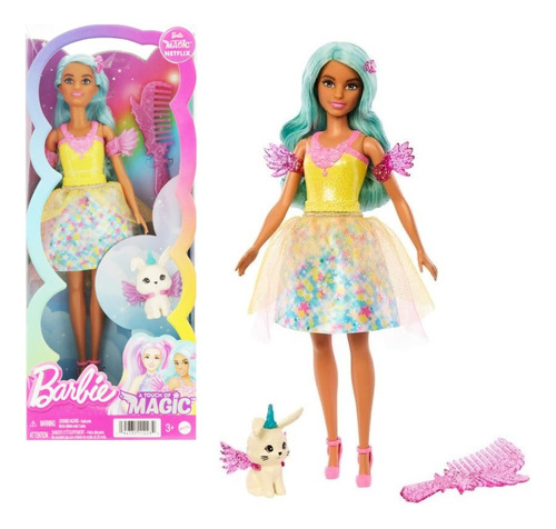 Muñeca Barbie Y Perrito Unicornio Touch Of Magic 30cm    