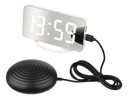 Despertador Vibratorio Alarma De Espejo Digital Con Gr