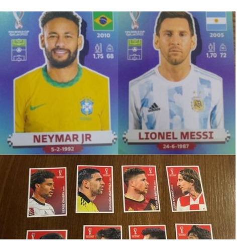 Kit Com 100 Neymar + 100 Messi +100 Kit Coca-cola Qatar 2022