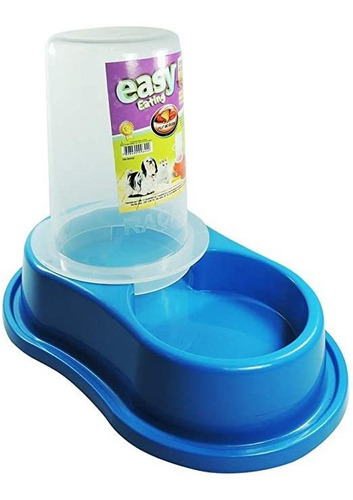 Comedouro Plástico Com Dosador P Azul 0644 - Furacão Pet