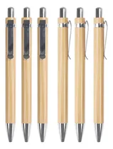 Comprar Lapiceras De Bambú (x50 Un) Tinta Azul, Para Grabado Laser 