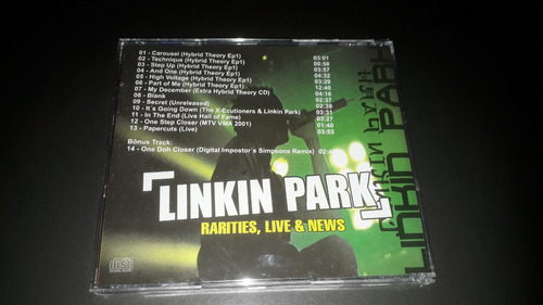Cd Bootleg Prensado Linkin Park Rarities Live & News 2002 (Usado)