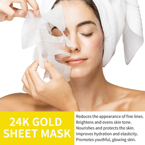 - Máscaras Faciais De Soro De Ouro 24k Para Pele
