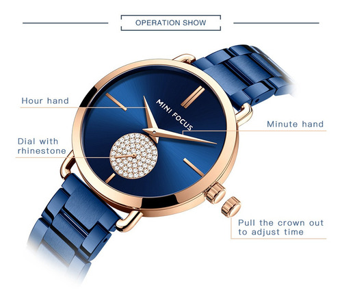 Reloj De Pulsera Impermeable De Lujo Mini Focus Para Mujer