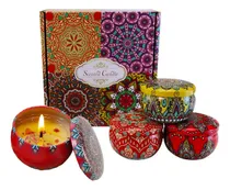 Comprar 4 Piezas Velas Aromáticas De Cera De Soja Para Aromaterapia