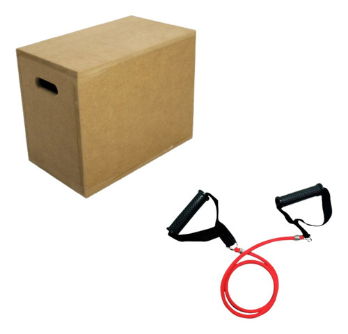 Kit Cajon De Salto Reforzado 30x40x50 + Banda Elastica Larga