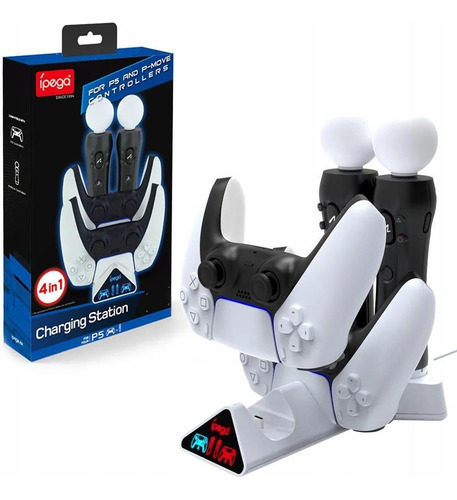 Base Carregadora 4 Em 1 Compatível Com Controle Ps5 Ps Move