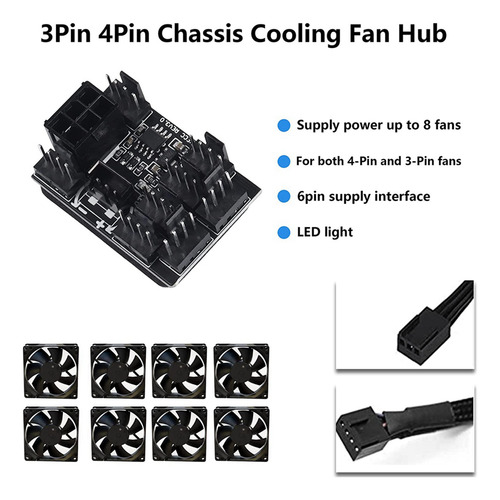 2 Adaptadores De Ventilador De 3 Pines Y 4 Pines Pwm Pc, Cha