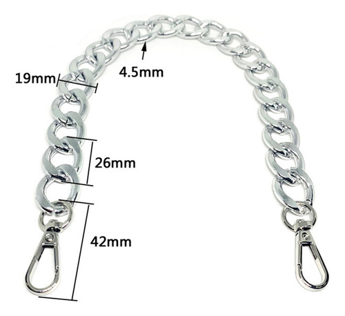 2 Extensor De Correa De Bolso De Correa De Cadena De Plata