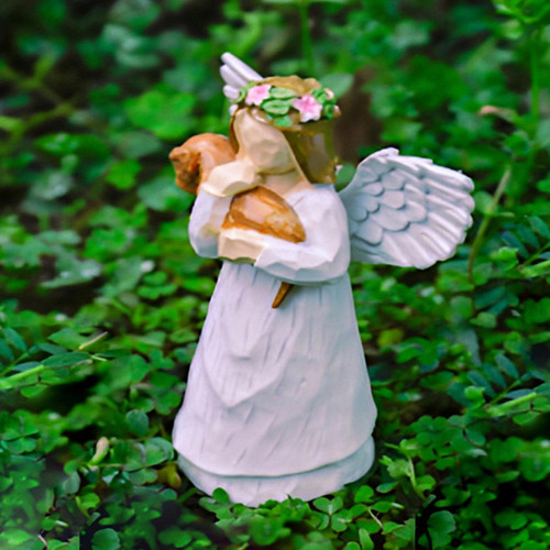 Estatuilla De Ángel De Resina, Ángel De, Perro Fallecido,