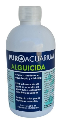 Imagen 1 de 7 de Alguicida Puro Acuarium Acuario Estanque Pecera 250cc