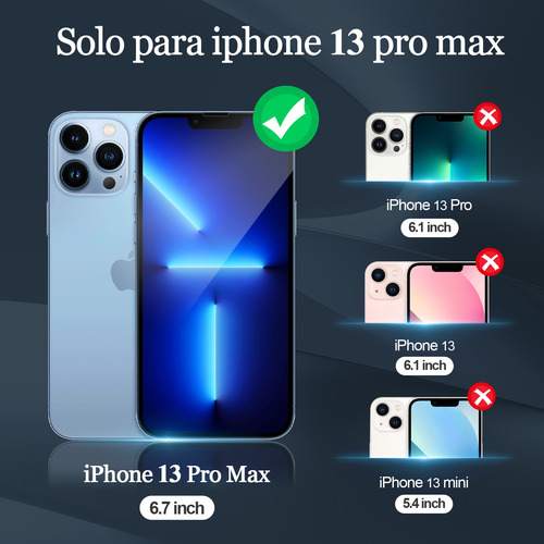 3 Pz Mica Premium De Cristal Templado Para iPhone 13 Pro Max